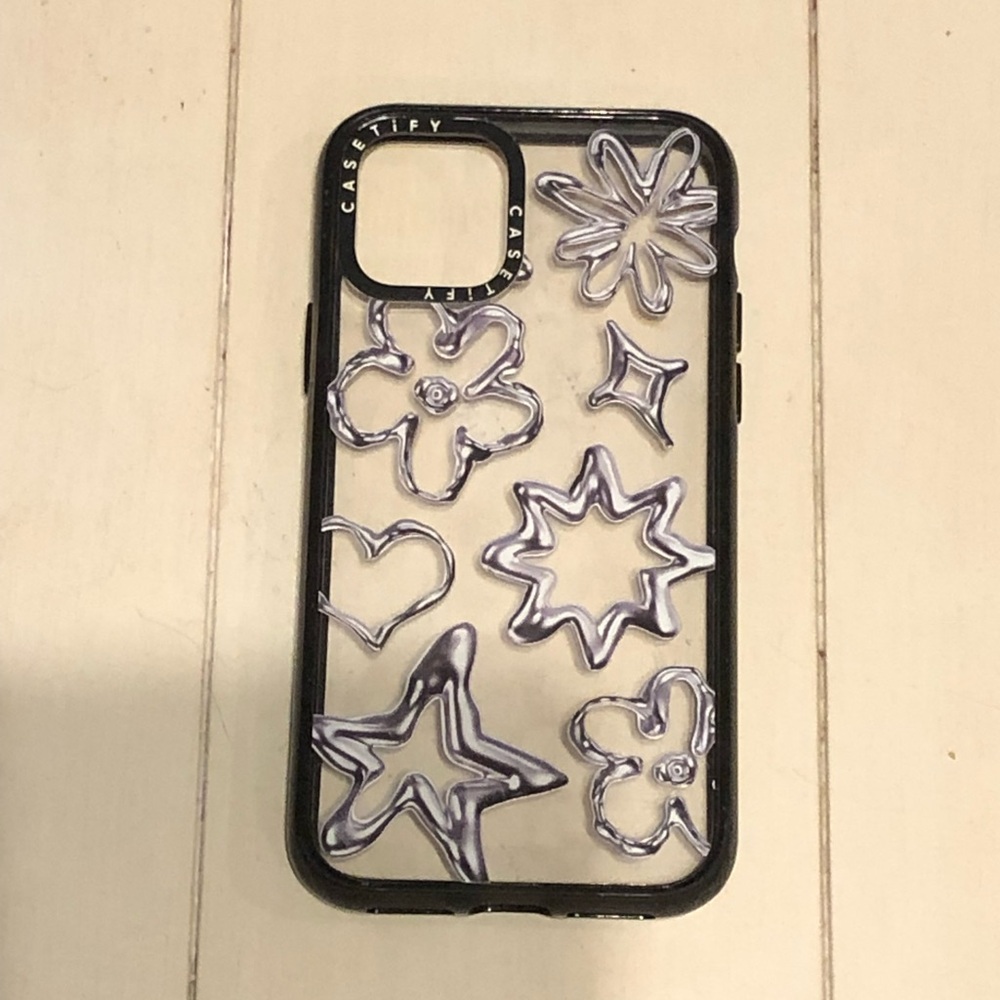Casetify Black and Silver Chrome Doodles iPhone 11 Pro Case